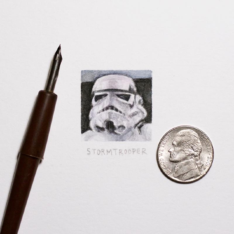Stormtrooper finished watercolor painting